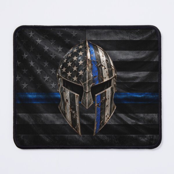 Item preview, Thin Blue Line Spartan Helmet – Law Enforcement Warrior designed and sold by artistwill.