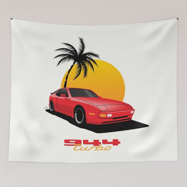 Item preview, 1988 Porsche 944 turbo beach illustration designed and sold by blackdogshop.
