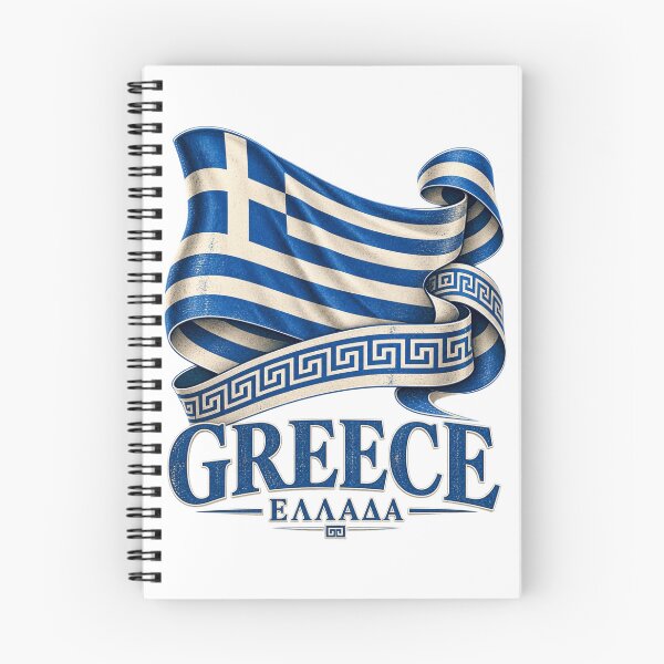Item preview, Greece Hellenic Flag Ribbon Heritage Art designed and sold by Larkfound Studio.