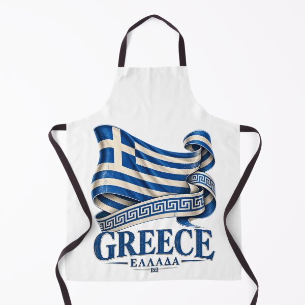 Item preview, Greece Hellenic Flag Ribbon Heritage Art designed and sold by Larkfound Studio.