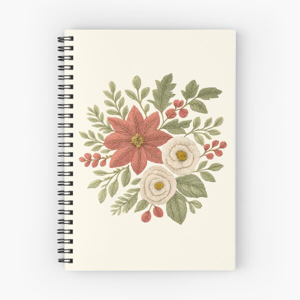 Item preview, Vintage Embroidered Christmas Poinsettia Floral designed and sold by Sachie's Studio.