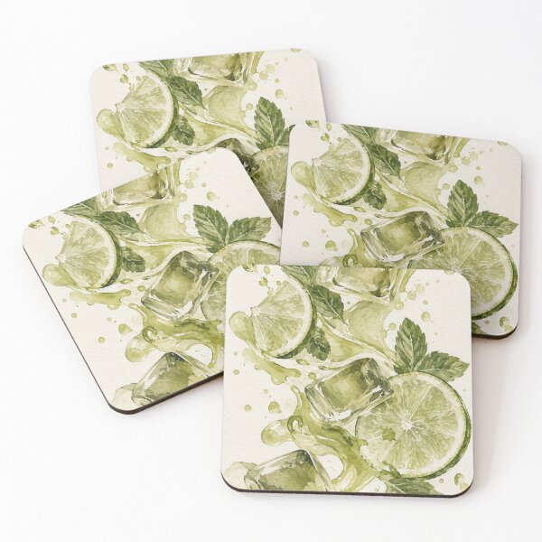 Item preview, Lime Watercolor Splash | Citrus Mint Ice Cubes Painting designed and sold by aztrends.