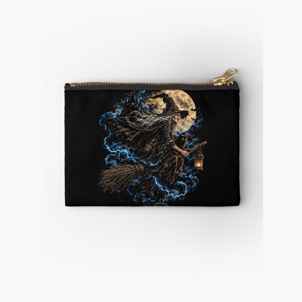 Item preview, Gothic Witch Flying Through the Night – Black Cat, Full Moon and Haunted Castle designed and sold by SOUFIANE1991.
