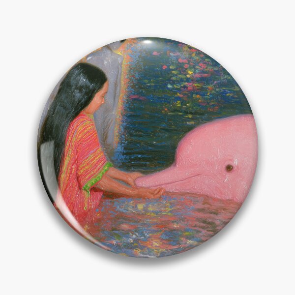 Item preview, The Pink Dolphin of my Dreams — Visionary Art | Spiritual Ocean Dream designed and sold by RoninGangStudio.
