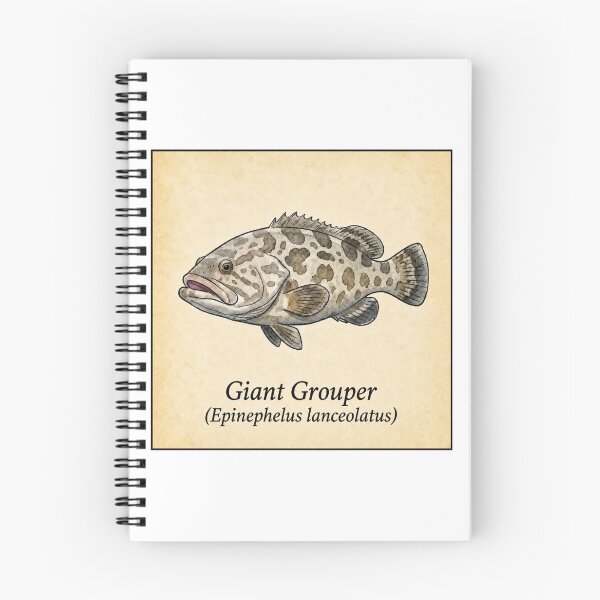 Item preview, Giant Grouper Vintage Watercolor Fish Print designed and sold by KenworksDigital.