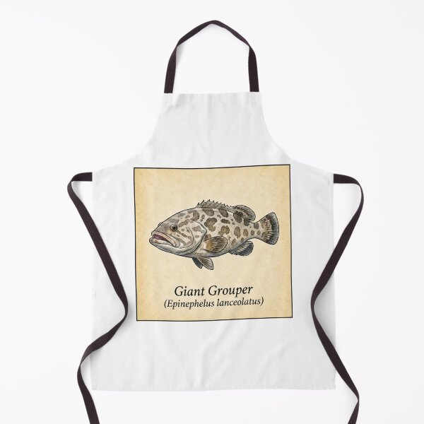 Item preview, Giant Grouper Vintage Watercolor Fish Print designed and sold by KenworksDigital.