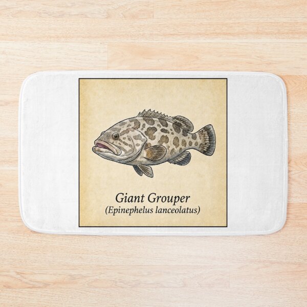 Item preview, Giant Grouper Vintage Watercolor Fish Print designed and sold by KenworksDigital.