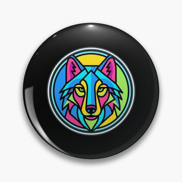 Item preview, Neon Geometric Wolf Head Colorful Pop Art designed and sold by TeNovaStudio ⭐⭐⭐⭐⭐.