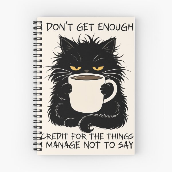 Item preview, Funny Black Cat Drinking Coffee - I Don't Get Enough Credit For The Things I Manage Not To Say designed and sold by legendaryskins.