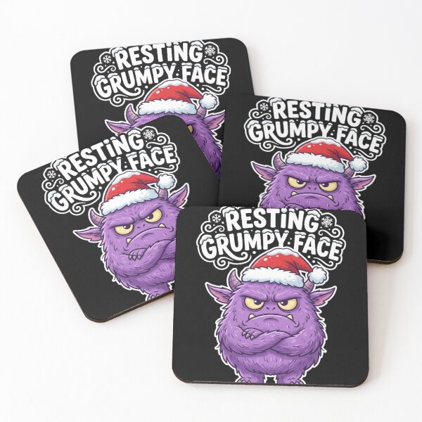 Item preview, Resting Grumpy Face Funny Christmas Monster designed and sold by TeNovaStudio.