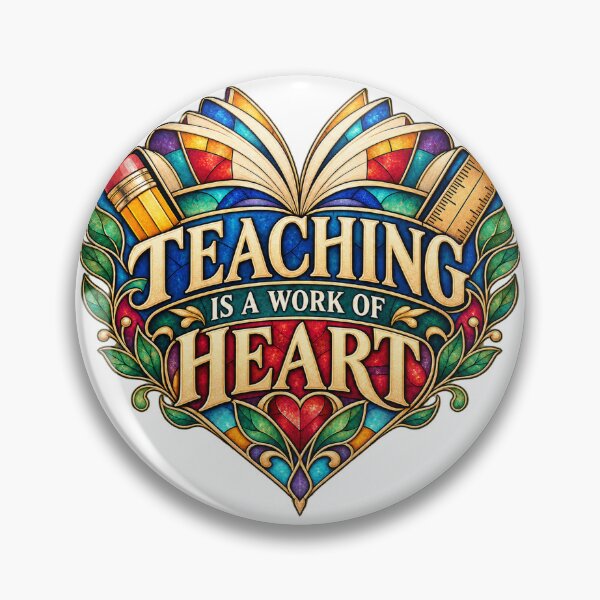 Item preview, Teaching Is a Work of Heart — Teacher Appreciation Gift designed and sold by CaribChroma.