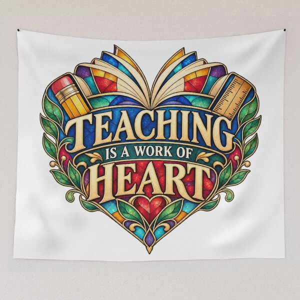 Item preview, Teaching Is a Work of Heart — Teacher Appreciation Gift designed and sold by CaribChroma.