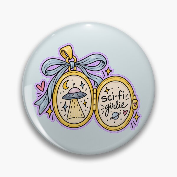 Item preview, Sci-Fi Girlie – Cute UFO Space Lover Locket Design designed and sold by SnugbugStudios.