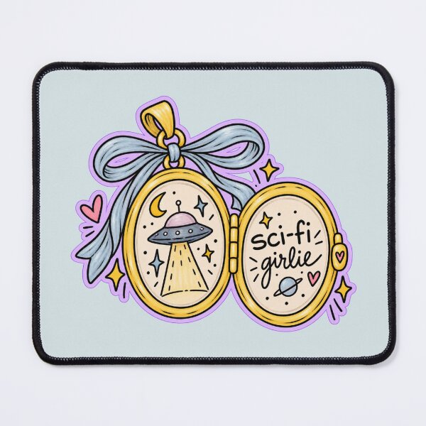 Item preview, Sci-Fi Girlie – Cute UFO Space Lover Locket Design designed and sold by SnugbugStudios.