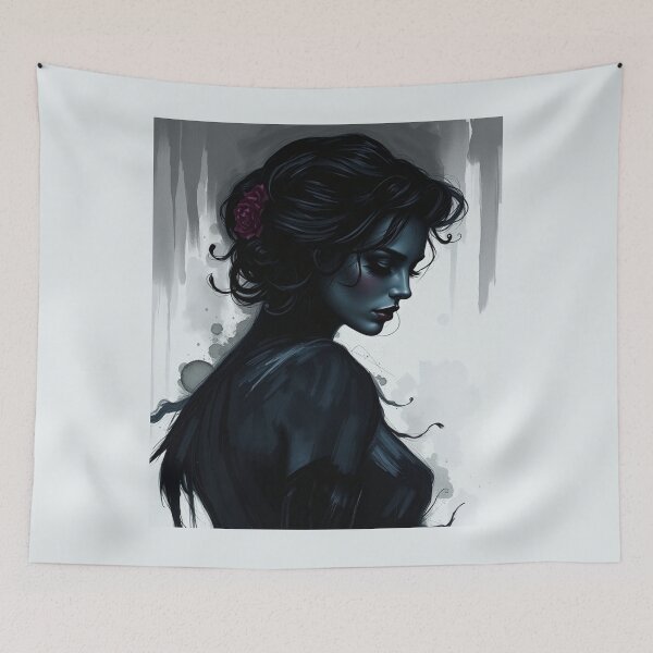 Item preview, Melancholy Gothic Rose Profile - Dark Fine Art Portrait designed and sold by ERODED SELF.