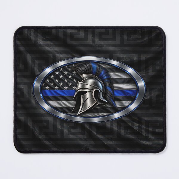Item preview, Spartan Warrior – Thin Blue Line Law Enforcement Shield designed and sold by artistwill.