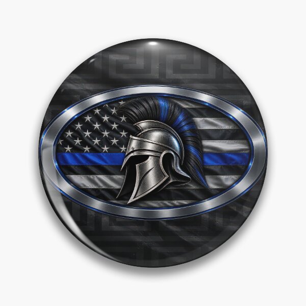 Item preview, Spartan Warrior – Thin Blue Line Law Enforcement Shield designed and sold by artistwill.