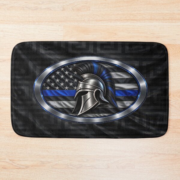 Item preview, Spartan Warrior – Thin Blue Line Law Enforcement Shield designed and sold by artistwill.