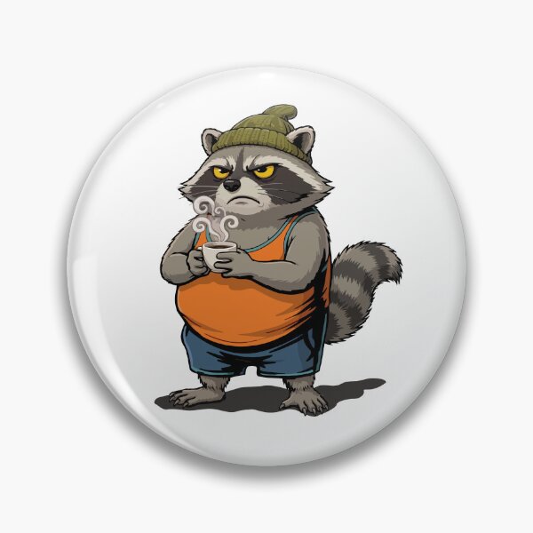 Item preview, Not a Morning Person Raccoon – Funny Coffee-Drinking Raccoon Design designed and sold by SaltCreatives.