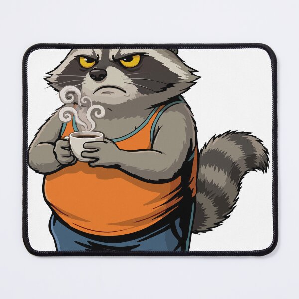 Item preview, Not a Morning Person Raccoon – Funny Coffee-Drinking Raccoon Design designed and sold by SaltCreatives.