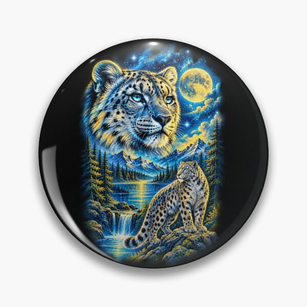 Item preview, Moonlit Snow Leopard Vintage 90s fantasy designed and sold by 2F72.