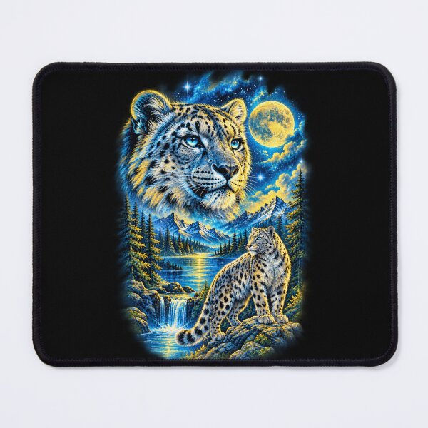 Item preview, Moonlit Snow Leopard Vintage 90s fantasy designed and sold by 2F72.