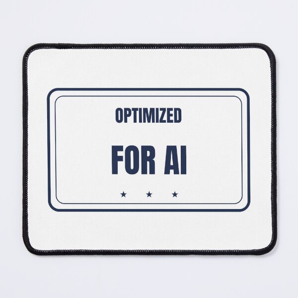 Item preview, Optimized For AI Funny Parody Label Sticker designed and sold by BerkleyCo.
