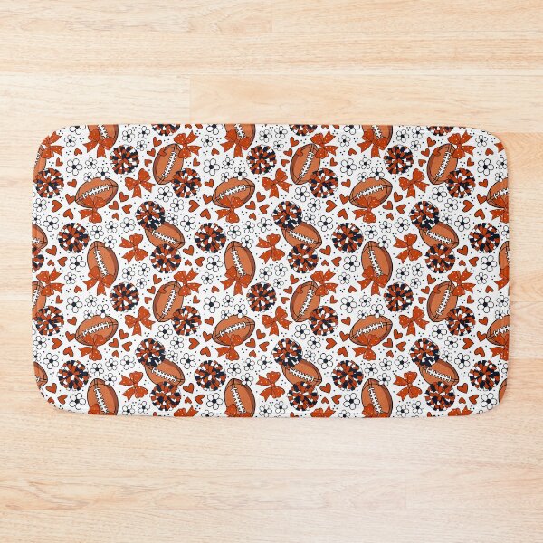 Item preview, Cheer Bows and Footballs Navy and Burnt Dark Orange designed and sold by KrisInStitches.