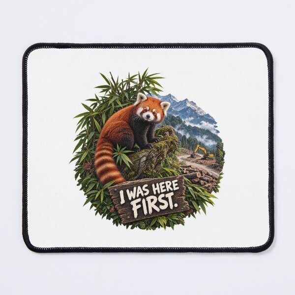 Item preview, I Was Here First – Red Panda Wildlife Conservation designed and sold by Animal Puns.