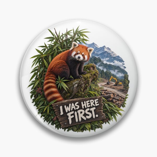 Item preview, I Was Here First – Red Panda Wildlife Conservation designed and sold by Animal Puns.