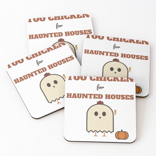 Item preview, Too Chicken for Haunted Houses Funny Halloween Chicken designed and sold by HenAndHeller.