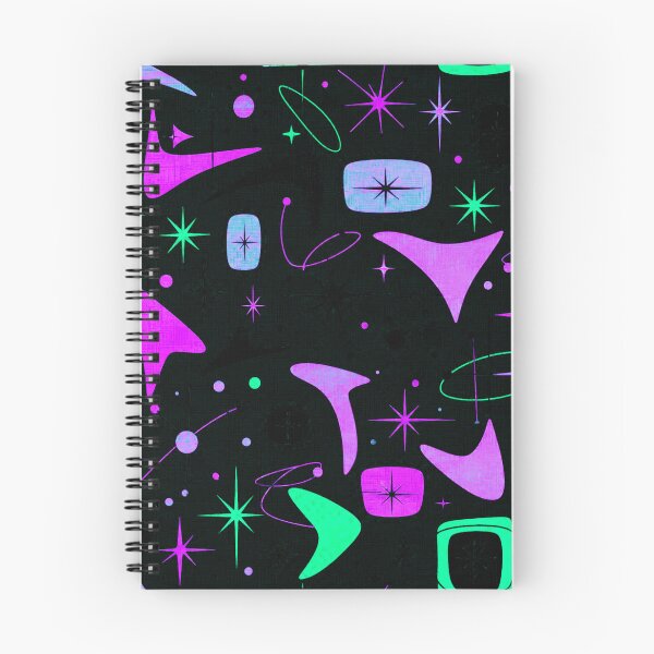 Item preview, Dark Neon Atomic Starburst Pattern - Cyberpunk 1950s Retro Futurism Design designed and sold by PureVintageLove.
