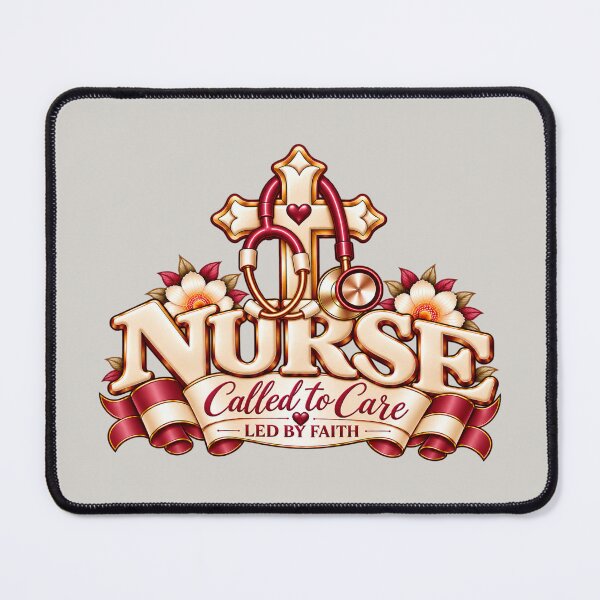 Item preview, Christian Nurse Called to Care Led by Faith – Burgundy Stethoscope & Cross designed and sold by HO•Designs.