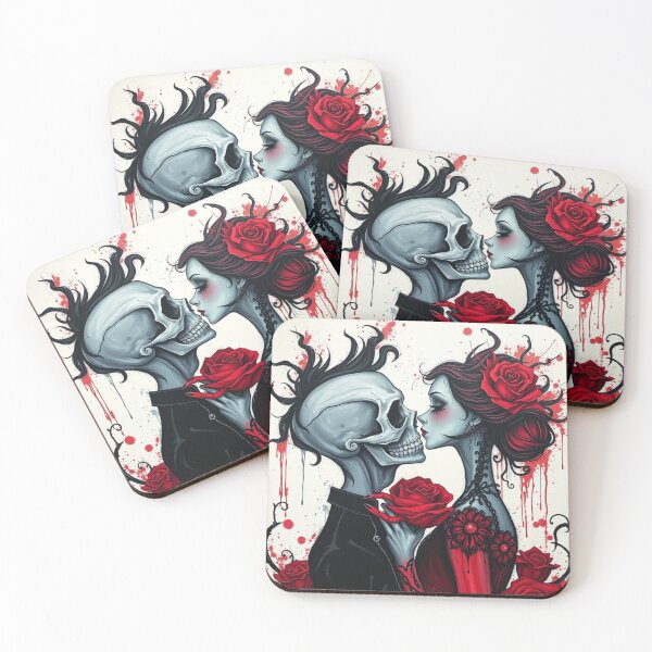 Item preview, Gothic Till Death Do Us Part - Skull Punk Romance Art designed and sold by ERODED SELF.