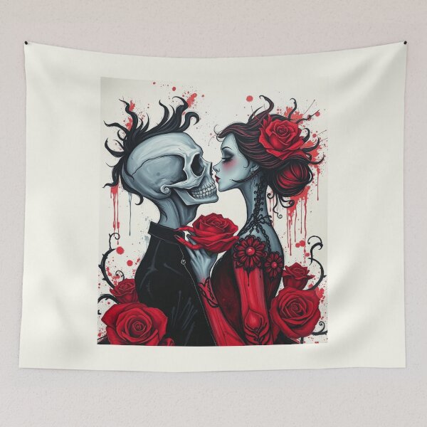 Item preview, Gothic Till Death Do Us Part - Skull Punk Romance Art designed and sold by ERODED SELF.