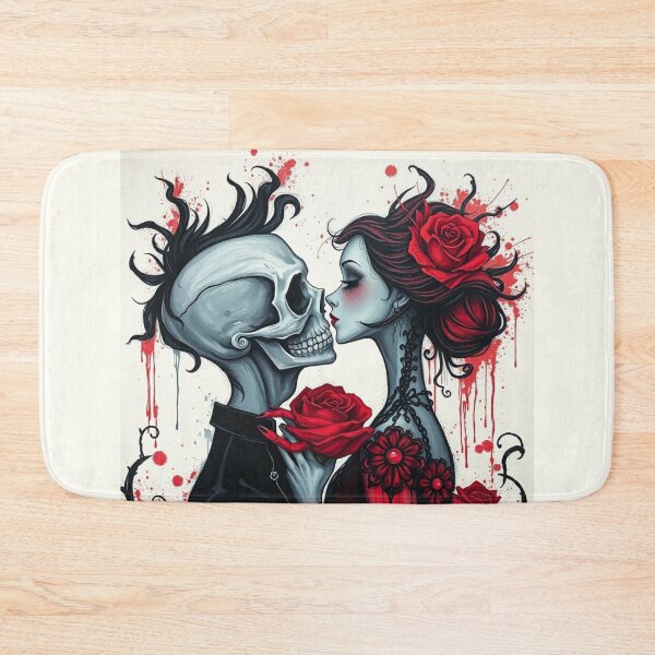 Item preview, Gothic Till Death Do Us Part - Skull Punk Romance Art designed and sold by ERODED SELF.