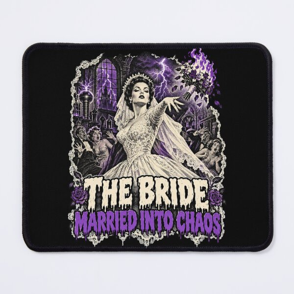 Item preview, The Bride Married Into Chaos Gothic Wedding Tee designed and sold by CerealBoxInk.
