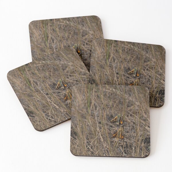 Item preview, Pair of Skipper Butterflies in dry grass designed and sold by lisavonbiela.