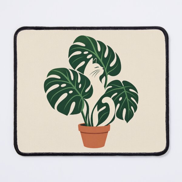 Item preview, Monstera Cat – Minimal Botanical Cat T-Shirt designed and sold by astersgraphics.