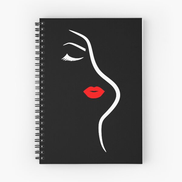 Item preview, Pretty Girl Face Minimalist Art Closed Eyes Eyelashes White Black Red 2 Shapes Mania designed and sold by Shapes-Mania.