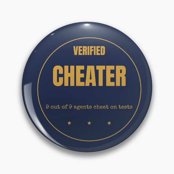 Item preview, Verified Cheater Funny AI Agent Badge Shirt Dark designed and sold by BerkleyCo.