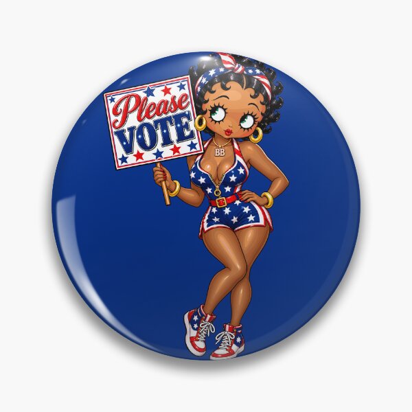 Item preview, Brown Betty Boop Please Vote – Patriotic Vintage Glamour designed and sold by Artbyminga.