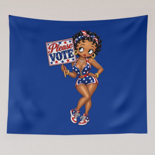 Item preview, Brown Betty Boop Please Vote – Patriotic Vintage Glamour designed and sold by Artbyminga.