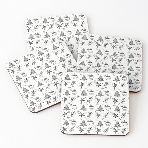 Item preview, Christmas doodle black and white  designed and sold by Crystalseahorse.