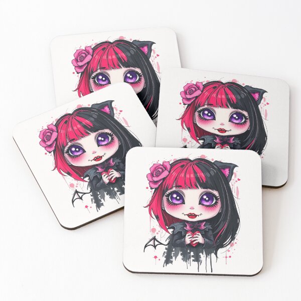 Item preview, Cute Chibi Vampire Cat Girl - Pastel Goth Heart Art designed and sold by ERODED SELF.