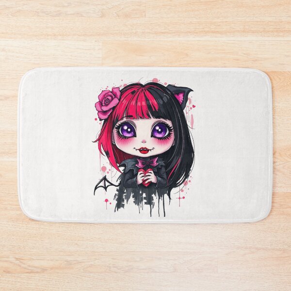 Item preview, Cute Chibi Vampire Cat Girl - Pastel Goth Heart Art designed and sold by ERODED SELF.