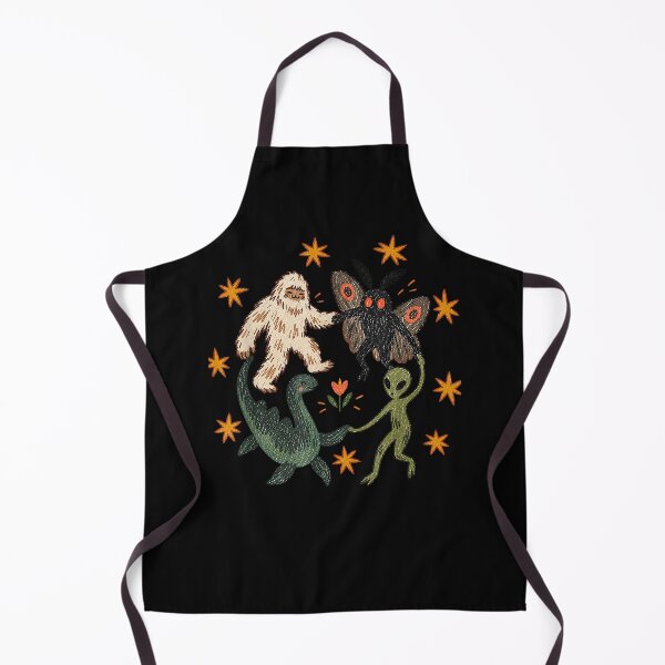 Item preview, Vintage 90s Dancing Cryptids Bigfoot Holding Hands in Circle designed and sold by leevekaArt.