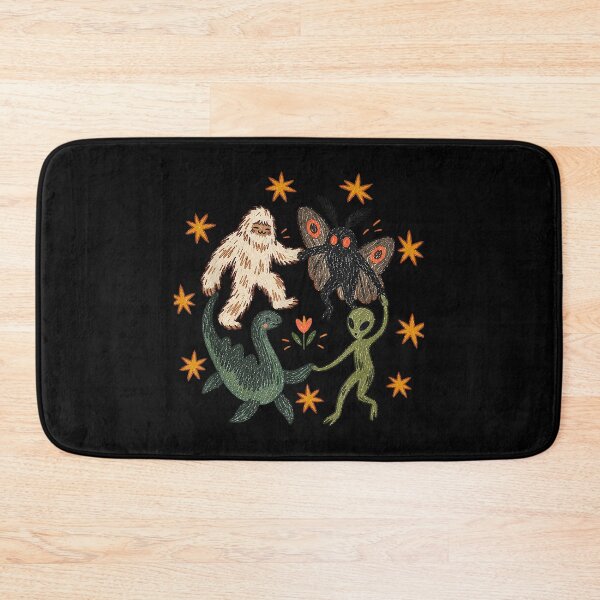 Item preview, Vintage 90s Dancing Cryptids Bigfoot Holding Hands in Circle designed and sold by leevekaArt.
