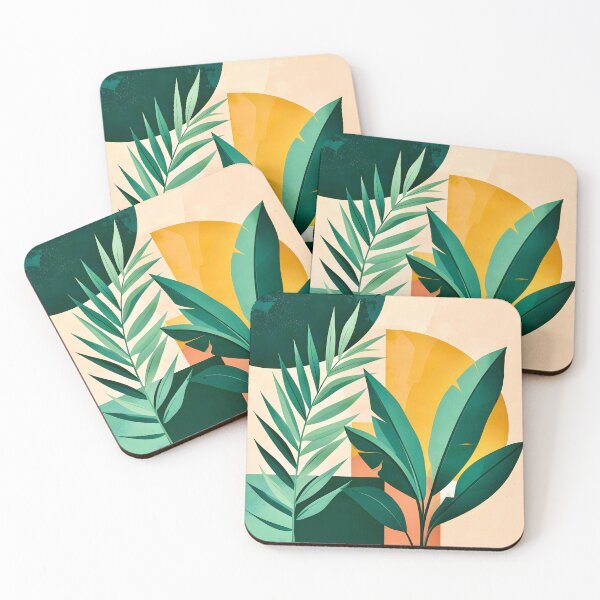 Item preview, Geometric Tropical Leaves designed and sold by Vicky Brago-Mitchell®.
