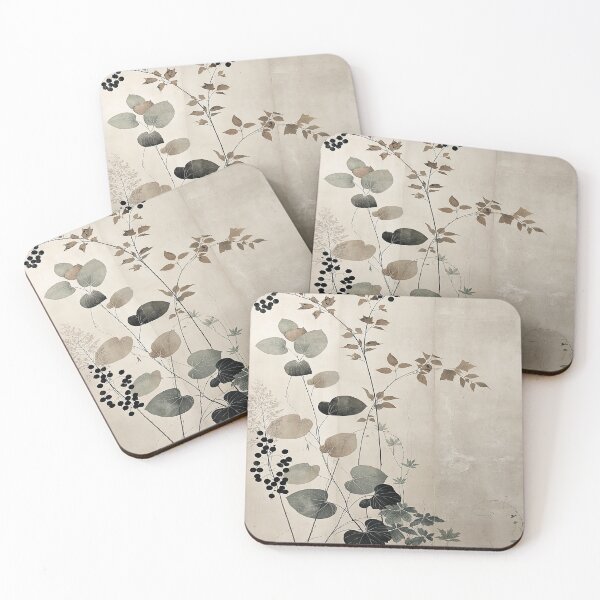 Item preview, Wabi sabi and japandi inspired autumn herbs and leaves designed and sold by filigreedigital.